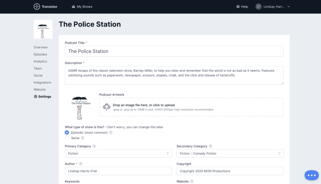 Transistor Podcast Hosting